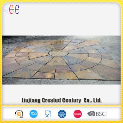 China Indoor and Outdoor Outdoor Natural Tile Slate Garden Slab Circle Paving Tile for sale