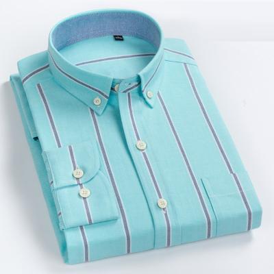 China Anti-pilling New For Wholesale High Quality Cotton Long Sleeve Slim Fit Casual Button Down Stripe Customized Shirt For Men Euro US Size for sale