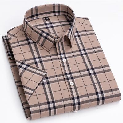 China New Style Anti-pilling Hot Sale Plus Size Customize Premium Vintage Cotton Shorts Sleeve Slim Fit Casual Dress Shirt For Men for sale