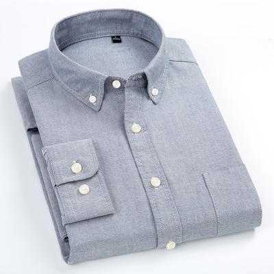 China Anti-pilling New Design For Wholesale High Quality Oxford Sleeve Cotton Slim Fit Button Long Down Casual Ready Shirt For Men US Size for sale