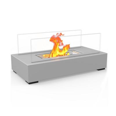 China Fashion Design Indoor Fire Pits Bio Ethanol Table Top Modern Design Fireplace Free Standing Glass Alcohol Table Top Fireplace Chimeneas for sale