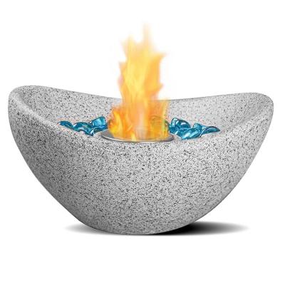 China Indoor Outdoor Portable Personal Fireplace Fire Pit 90° Alcohol Pit Stocked Pit Bowl Concrete Tabletop Fire Table Top Fire Pit for sale