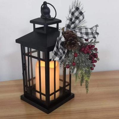 China Art Unique Hanging Black Lanterns Modern Decorative Candle Lantern Battery Operated Hurricane Lantern for sale