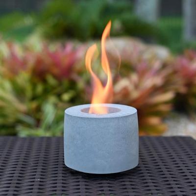 China Portable Indoor Fireplace Stocked Precast Concrete Table Top Mini Cement Fire Pit Bowl for sale