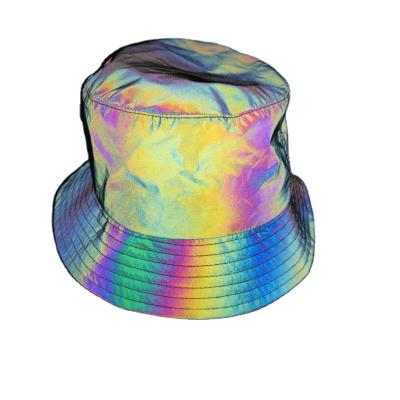 China Character Fashion Laser Bucket Hat Shiny Light In Dark Foldable Round Hat for sale