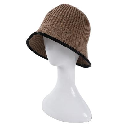 China Wholesale Character Fashion Women Bucket Hat Knitted Hat Winter Women Hats Pure Color for sale