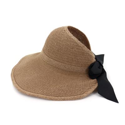 China Plush Fashion Summer Hot Sale Lady Beach Sun Hat Wrap Sun Straw Visor Cap for sale