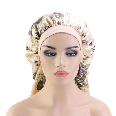 China Custom Made High Quality Hair Hoods Sleep Cap Women Satin Adjustable Sleep Cap Sleep Hats For Adults for sale