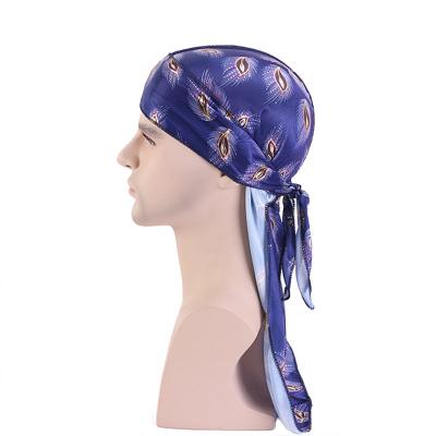 China Hot Selling High Quality Stain Fashion Durag Head Men's Turban Hat Hijab Durags For Men for sale