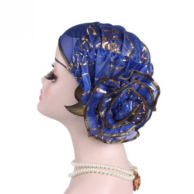 China High Quality Winter Fashion Bandana Women Headwrap Popular Floral Chiffon Hijab for sale