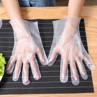 China Embossed Powder Free Molded Hybrid Polyethylene Gloves Waterproof CPE Gloves Food Grade Cleaning for sale