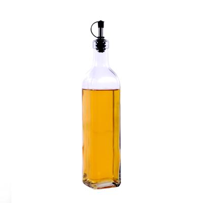 China Freshness Preservation 150ml 250ml Kitchen Square Cooking Oil Bottle Glass 500ml Glass Bottle Olive Oil Vinegar Bottle for sale