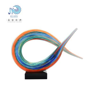 China China customized handblown crystal glass trophy award souvenir crafts glass sculpture interior decoration for sale