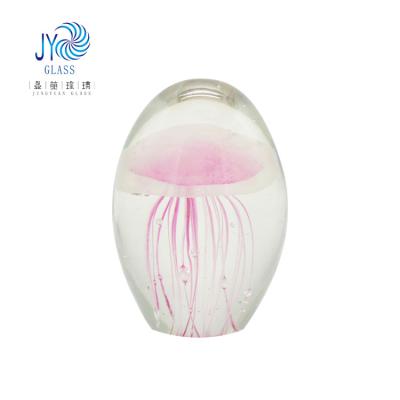 China China murnao crafts paperweight glass ball handmade solid blown jellyfish glass ball for home decoration for sale