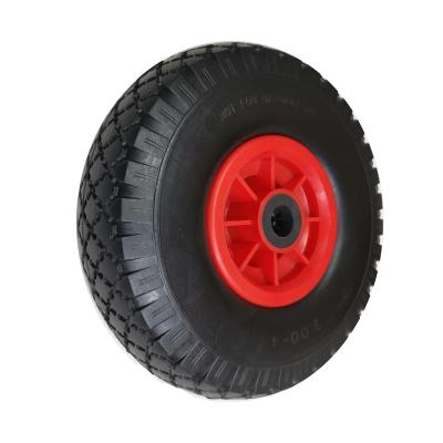 China Anti-sting. 10 inch3.00-4 Double-Wheel Pneumatic Rubber Industrial Trolley Wheels for sale