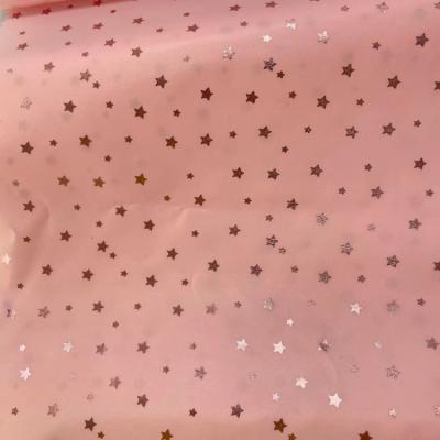 China Anti-static 100%polyester 210T taffeta PU coated with foil star design waterproof fabric for garment for sale