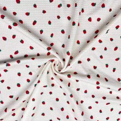 China Anti-Static Lower Price NO MOQ Strawberry Printed Ball Fabric Digital Printing Liverpool Knitted Polyester Fabric For Headhand for sale