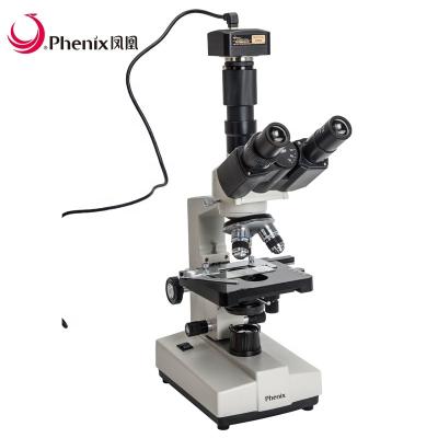 China Eductaion Phoenix 5mp Digital Microscope 40X-1600X Trinocular Biological Binocular Student Microscope for sale