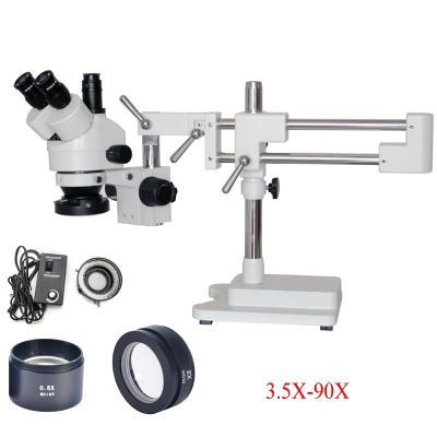 China PCB Phoenix XTL-165-XTWZ 3.5X-90X Double Boom Stand Trinocular Stereo Electron Microscope for Jewelry for sale