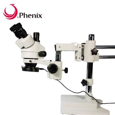 China Metallography Zoom-Stereo Phoenix XTL-165-VT 7X-45X Trinocular Lockable Microscope on Double Arm Cheap Boom Stand Professional China Manufacturer for sale