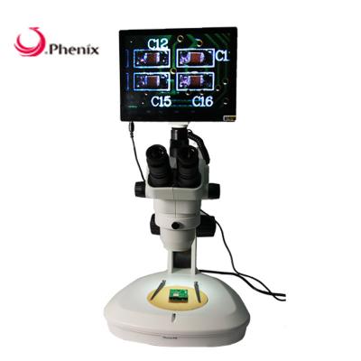 China Research Compensation Trinocular Stereo Microscope With 5mp Camera LCD Screen For Inspection for sale