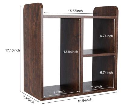 China Easy Assemble 2020 popular cheap customizeable small size home wood shelf for living room and office for sale