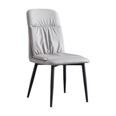 China Hot Selling White PU Upholstered Leather Dining Chair (Other) Adjustable Without Handle for sale