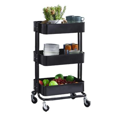 China Durable Kitchen Storage Cart Cart with Rolling Wheels, Kitchen Cart Cart for Kitchen, Metal Kitchen Cart Cart Black for sale