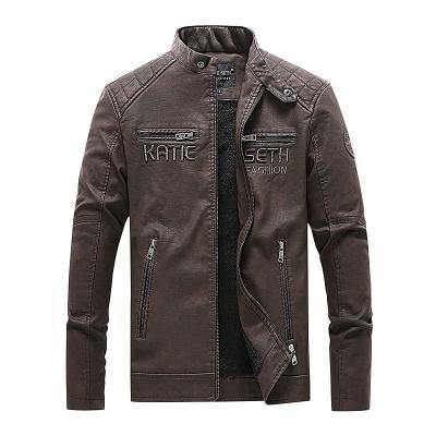 China Fashion Plus Size Men's Large Size PU Leather Jacket Motorcycle Windproof Jacket for sale