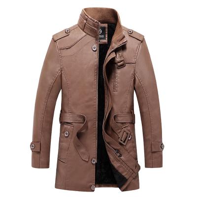 China Mens Masculine Parkas Men's Parkas Ditch Coat Leather Jackets Casual Windproof Plus Size Coat Wholesale Winter Waterproof Long for sale