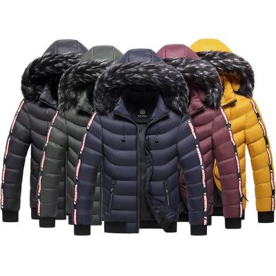 China Wholesale OEM Windproof Removable Hood Thick Polyester Jacket Male Padded Cotton Jacket for sale