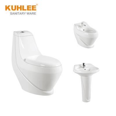 China China Supplier Traditional Modern White Ceramic Bathroom Toilet Three Piece Sanitary Ware Suite Sets Sink Bidet for sale