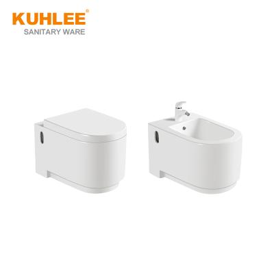 China Traditional High Quality Rimless Wall Mount Bathroom Set Bathroom Hung Ceramic Toilet With Bidet Wc Sanitary Ware Suites for sale