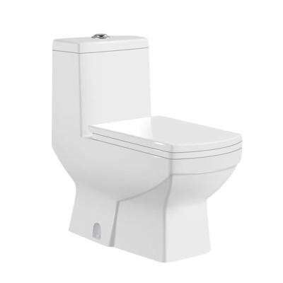 China Double-flow Sanitary Ware Bathroom Model Ceramic One Piece Toilet Bowl Square WC Toilet for sale