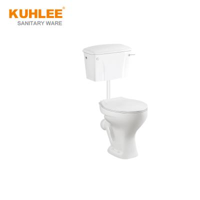 China Double-Flow Factory Supply Cheap Bathroom WC P-Trap Two Piece Toilet For Africa And Southeast Asia for sale