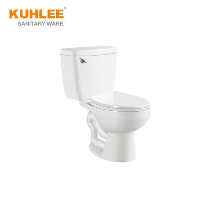 China Cheap Double-Flow Ceramic Sanitary Ware Africa Lavatory Two Piece Toilet Bowl Set for sale