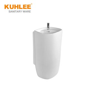 China Modern Free Standing Sanitary Ware Bathroom Wash Sink Ceramic Pedestal Sink for sale