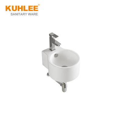 China Wholesale Prices Modern Round Style Wall Hung Wash Basin Bathrooms Wash Ceramic Basin for sale