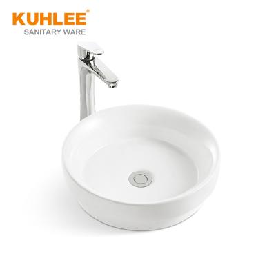 China Modern Round Sinks Table Top Art Basin White Ceramic Hand Wash Bathroom Sink Basin for sale