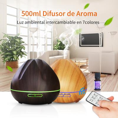 China Hotel Grain Wood Diffuser Electric Ultrasonic Aromatherapy Diffusers Essential Oil Scent Air Humidifier with Remote Control for Home for sale