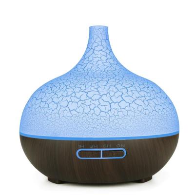 China Outdoor Electric Wood Split Grain Aromatherapy Aroma Essential Oil Diffuser Wooden Ultrasonic Air Humidifiers For Home Office for sale