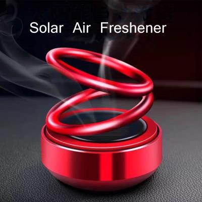 China Business Amazon 360 Degree Suspended Air Solar Aromatherapy Car Air Freshener Auto Rotating Cute Car Solar Fragrance for sale