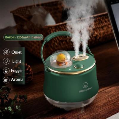 China 400ML Mini Car Humidifiers Dual USB Rechargeable Cute Pet Air Mist Humidifiers Wireless Portable Ultrasonic Aroma Humidifier For Car for sale