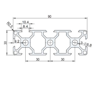 China Construction or industrial use 3030 3060 3090 30120 3090 series industrial aluminum profile 30*90 from China supplier 3030 for sale