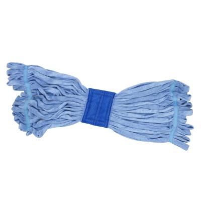 China Viable Hot Sales Microfiber Mop Head Washable Blue Terry Strips Cloth Mop Heads Replacements Fill Floor Cleaning Mop for sale