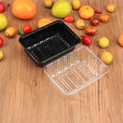 China Disposable Deep Vegetables Tray Vegetables Food Grade Plastic Clear Container For Fruit Box Packing for sale