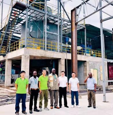 China Palm oil shell and coconut shell gasification for supplying heat, drying combined charcoal production project in Gahna. DBXG-3000 for sale