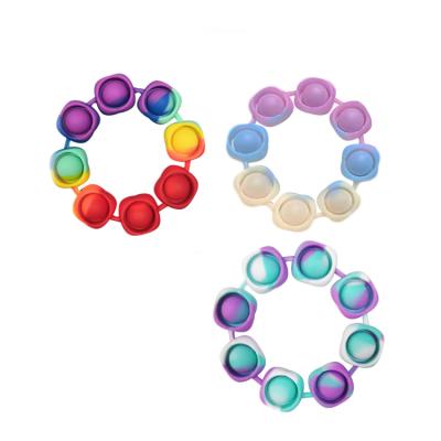 China Fuuny PO Pokes Push Sticky Person Bubble Rainbow Bracelet Autism Stress Sensory Toys for sale