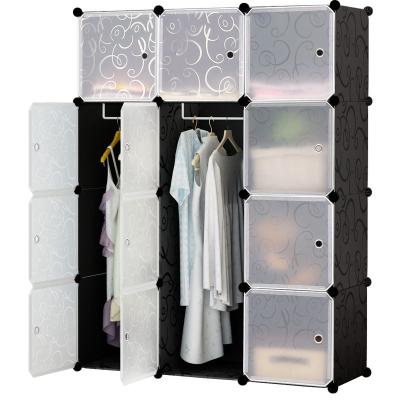 China Plastic DIY Wardrobe with Shoe Lattice Portable Cheap Student Wardrobe Clothes Quilt Cabinet for sale