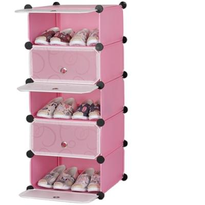 China Factory PP DIY Portable shoe rack kids clothes Cabinet plastic storage cabinet bedroom furniture for sale